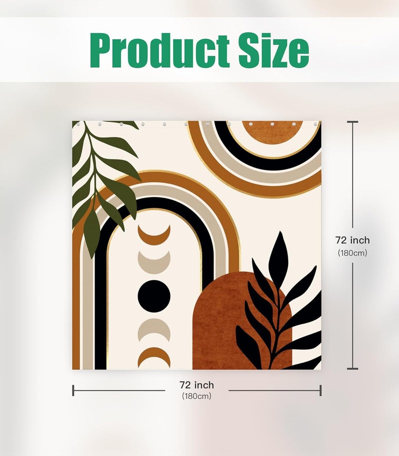 Stanoha Shower Curtain for Bathroom Stall Boho Modern Cute Aesthetic Decorative Girly Waterproof Unique Art Boho Girls Chic Print Design Teen Pretty Women Cortinas de Baño Bathtub 72 x72 Inch - Image 2